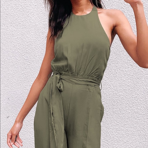Lulu’s Olive Green Jumpsuit - Picture 3 of 7